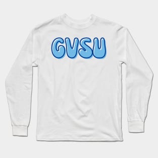 retro groovy gvsu grand valley state university bubble letters Long Sleeve T-Shirt